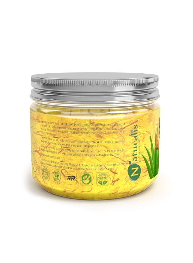 Naturalis Essence of Nature Aloe Vera Gel for Acne, Scars, Glowing & Radiant Skin Treatment (Haldi Chandan Kesar) 300 ml - Image 3